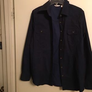 Corduroy navy blue shirt jacket